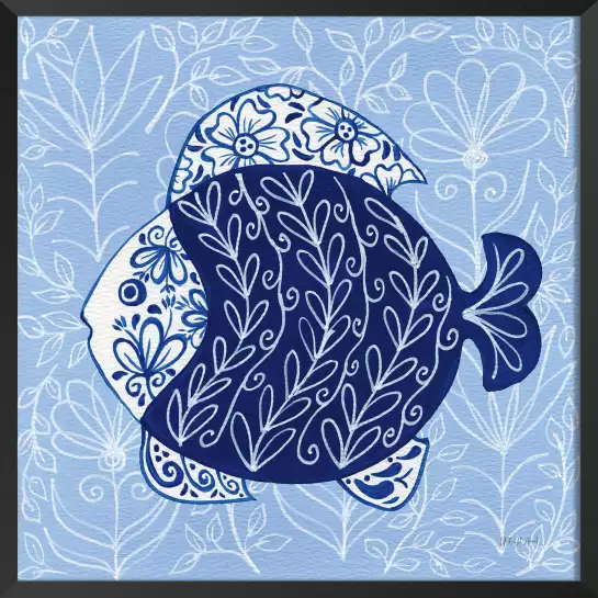Poisson lune bleue - affiche vintage