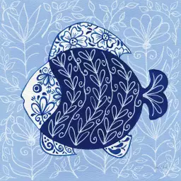 Poisson lune bleue - affiche vintage