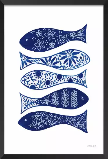 Sardines bleues - affiche vintage
