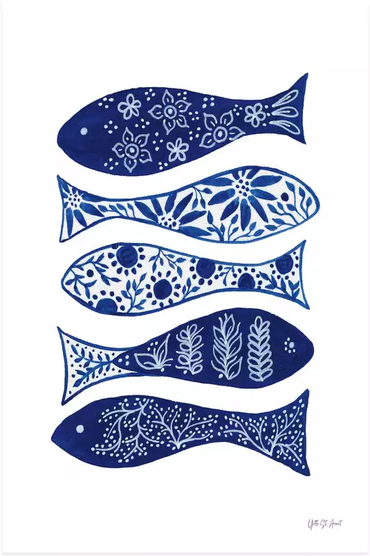 Sardines bleues - affiche vintage