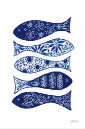 Sardines bleues - affiche vintage