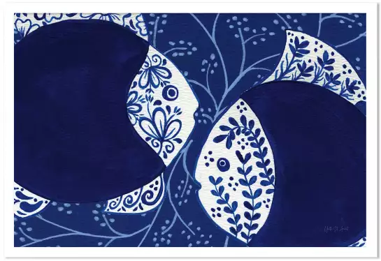 Face à face indigo - affiche vintage