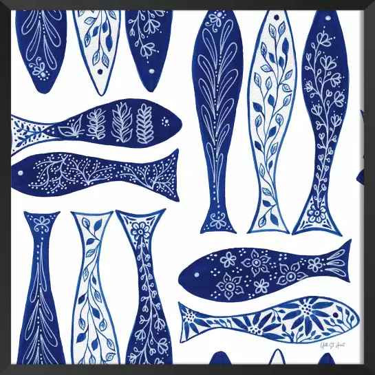 Courant bleu et chinoiserie - affiche vintage