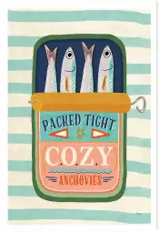 Cozy anchovies - affiche cuisine originale