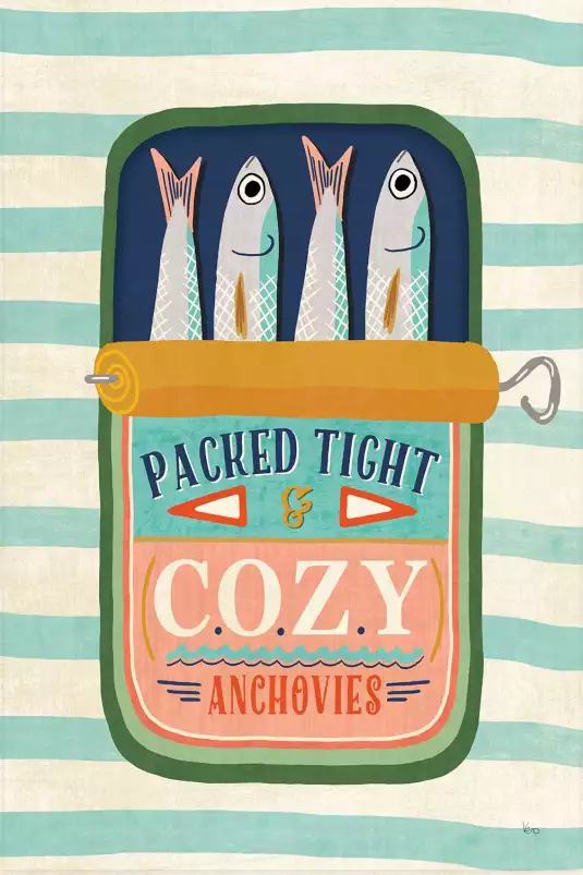 Cozy anchovies - affiche cuisine originale