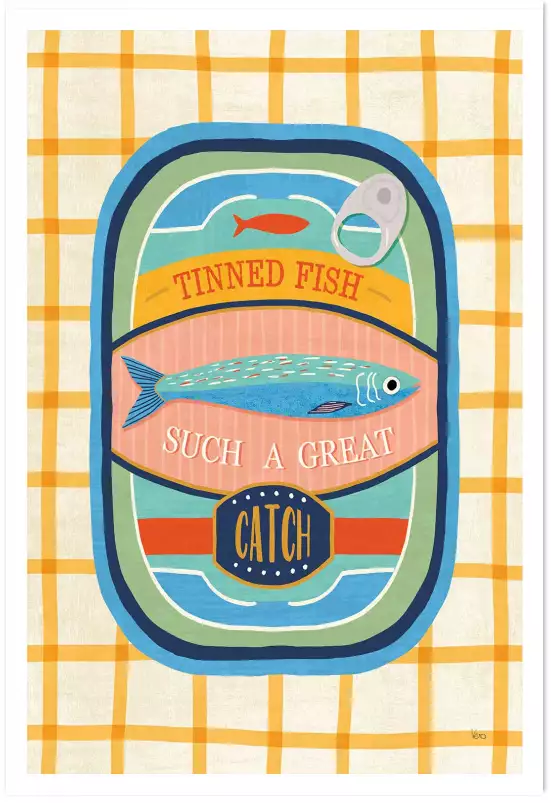 Tinned fish - affiche cuisine originale