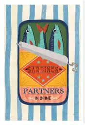 Sardines partners - affiche cuisine originale