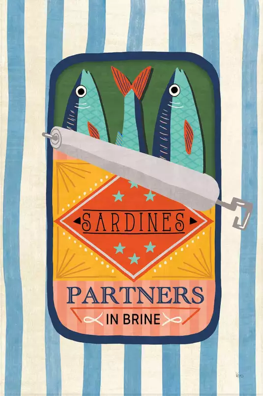 Sardines partners - affiche cuisine originale