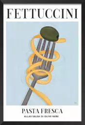 Fettuccini pasta - affiche cuisine originale