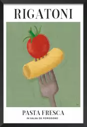 Rigatoni pasta - affiche cuisine originale