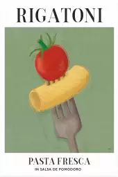 Rigatoni pasta - affiche cuisine originale