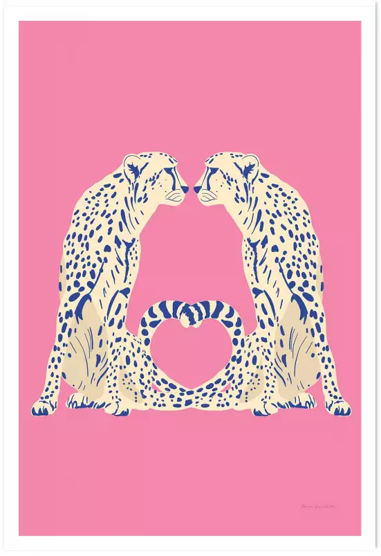 Léopards love - poster animaux