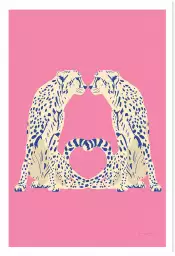 Léopards love - poster animaux