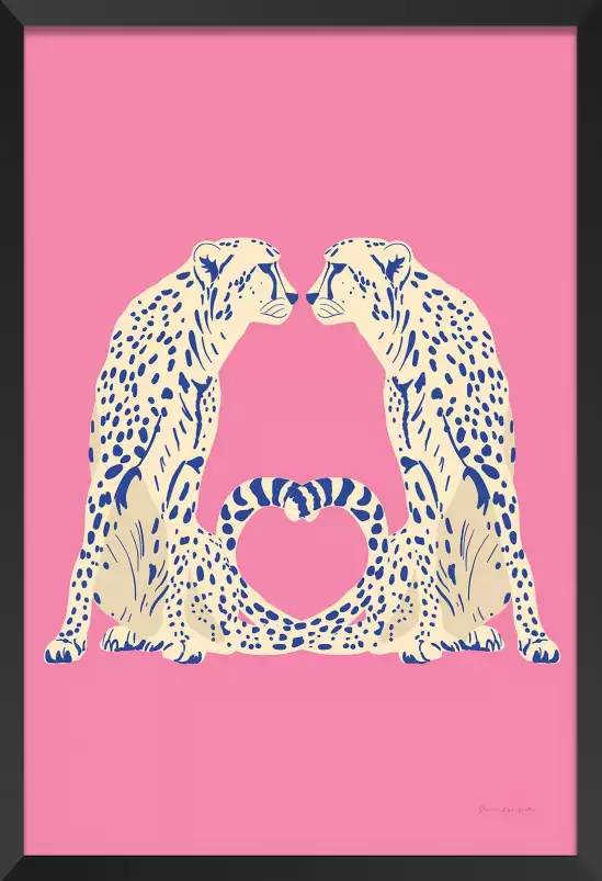 Léopards love - poster animaux