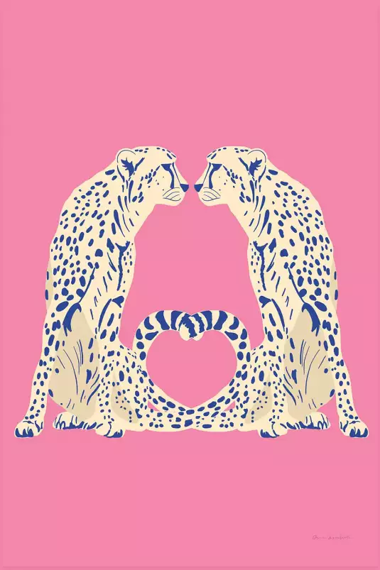 Léopards love - poster animaux