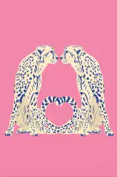 Léopards love - poster animaux