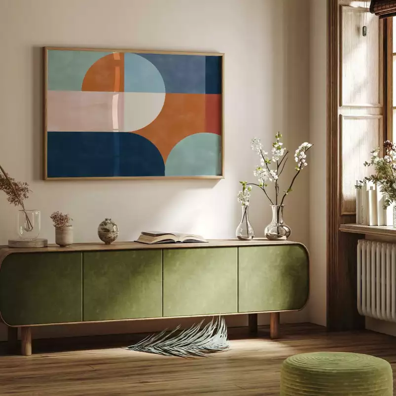 Palette colorée - affiche abstrait géométrique