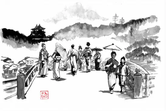 Edo bridge - estampe japonaise