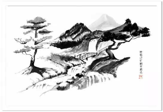 Traverser a l'aube - tableau japonais