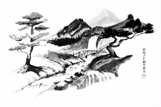 Traverser a l'aube - tableau japonais