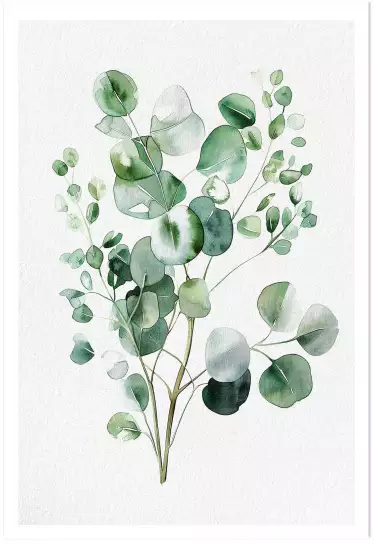 Eucalyptus élégance - tableau avec fleur