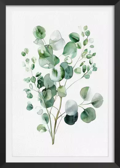 Eucalyptus élégance - tableau avec fleur