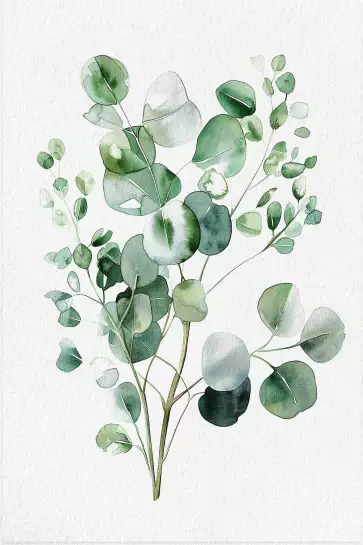 Eucalyptus élégance - tableau avec fleur