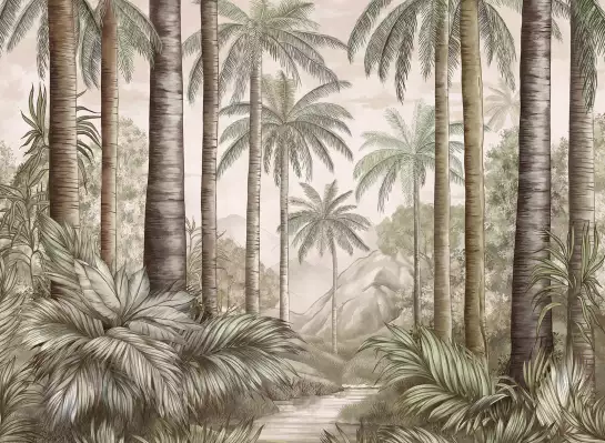 Forêt tropicale aux Seychelles - papier peint jungle