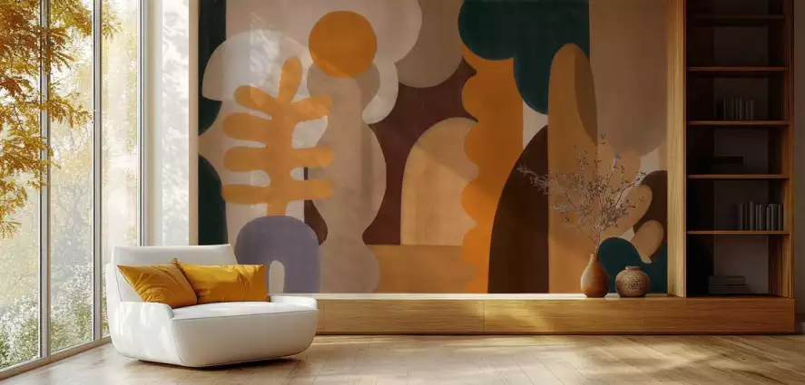 Geo forest autumn - papier peint design