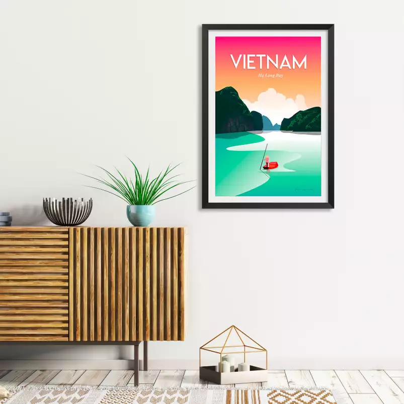 Vietnam Baie Halong - affiche de voyage
