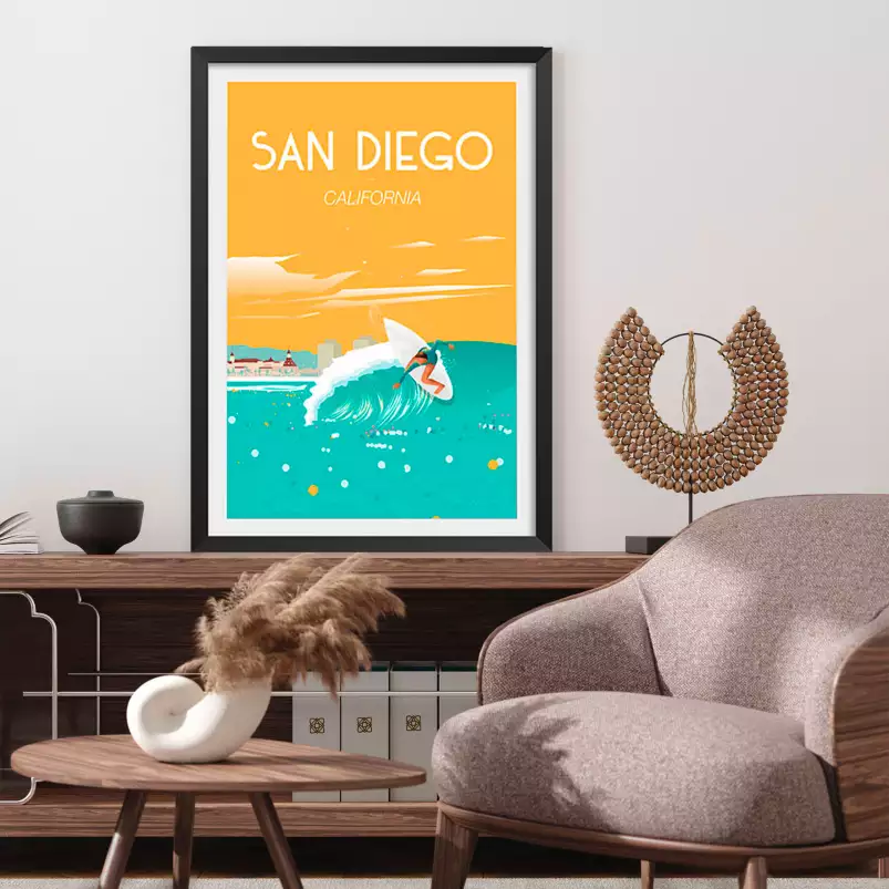 San diego california - affiche de voyage