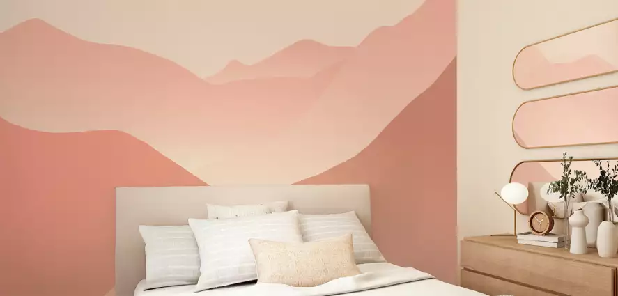 Dunes rosées - papier peint abstrait coloré