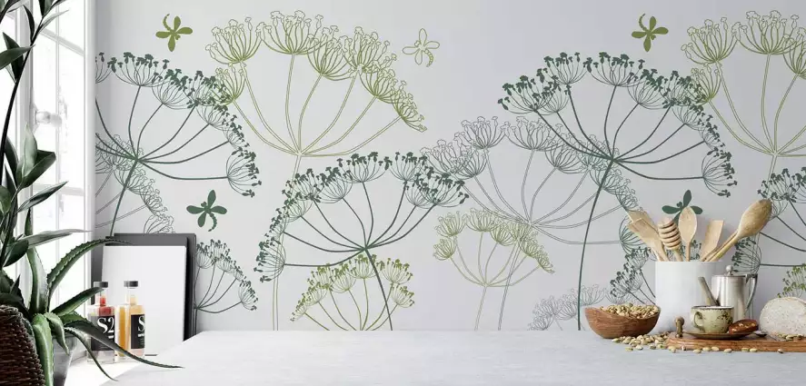 Clairière enchantée - papier peint a fleurs