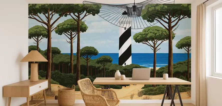 Lumière sur Contis - papier peint ocean