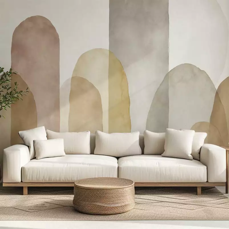 Équilibre Silencieux - tapisserie panoramique graphique