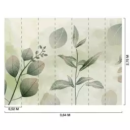 Brume d’eucalyptus - tapisserie panoramique feuilles