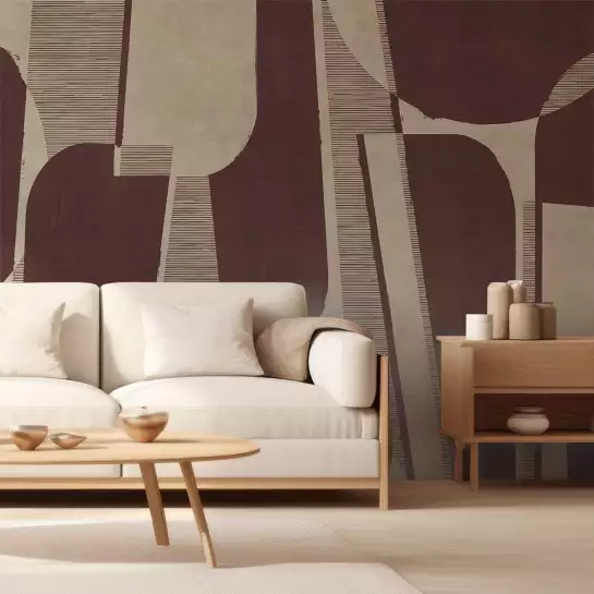 Modulo burgundy - tapisserie panoramique graphique