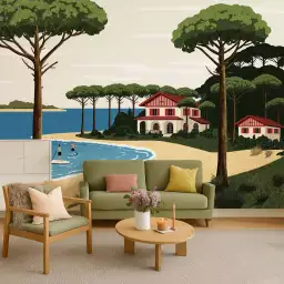 Hossegor lac - tapisserie panoramique paysage bord de mer