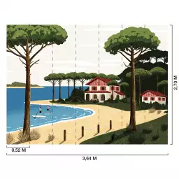 Hossegor lac - tapisserie panoramique paysage bord de mer