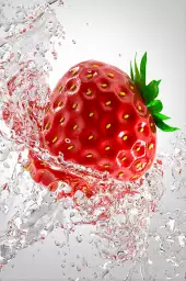 Fraise et goutte d'eau - tableau fruits