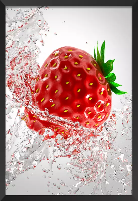 Fraise et goutte d'eau - tableau fruits