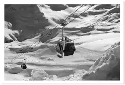 Photo montagne noir et blanc Télécabine - tableau de montagne