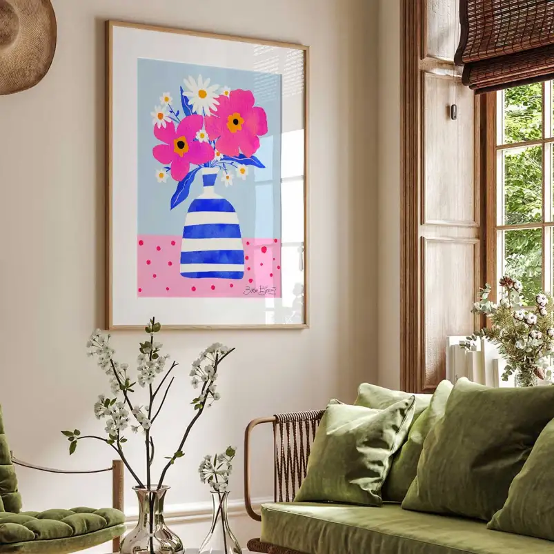 Bouquet multicolore Tableau fleurs déco - affiche de fleurs