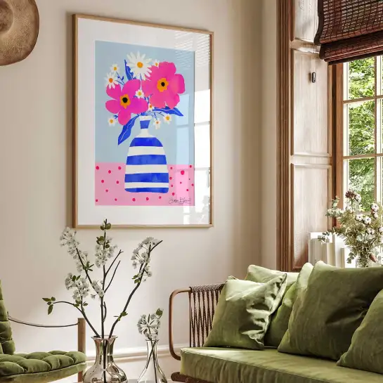 Bouquet multicolore Tableau fleurs déco - affiche de fleurs