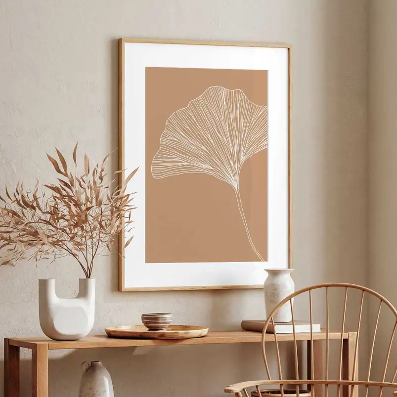 Affiche botanique Nude ginkgo - poster plante