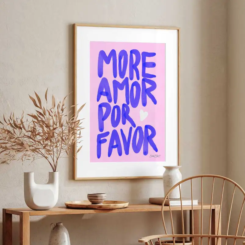 Tableau déco More amor bleu - affiche pop art