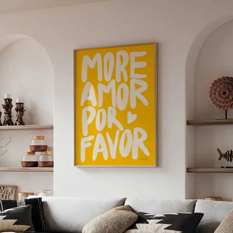 Tableau déco More amor jaune