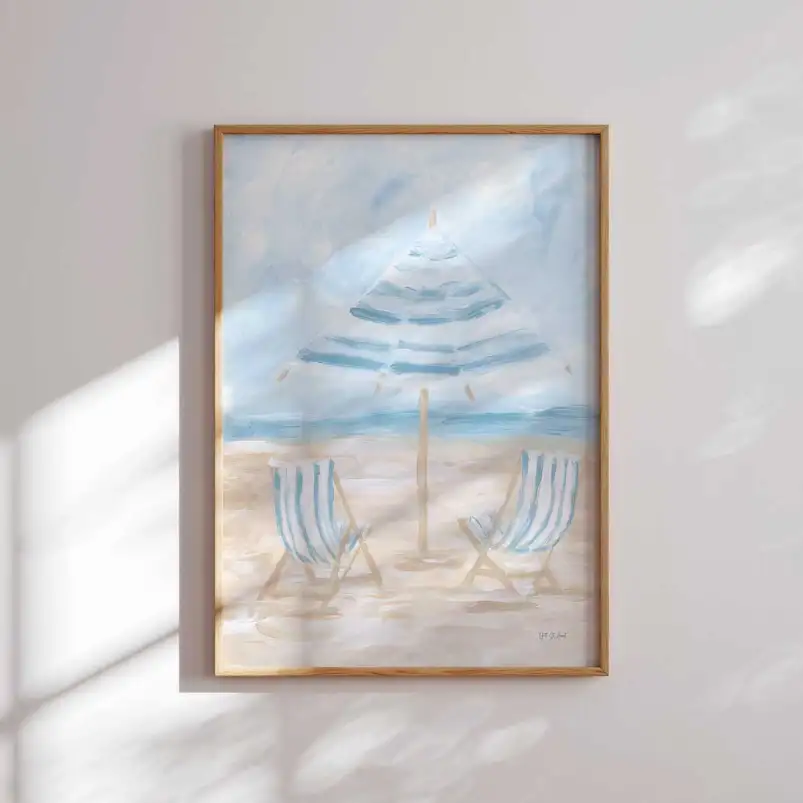 Tableau chaise sur la plage - affiche paysage mer