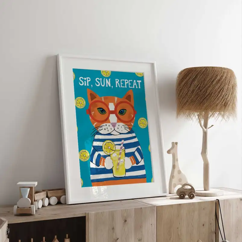 Tableau pop art Soleil & jurons - affiche pop art