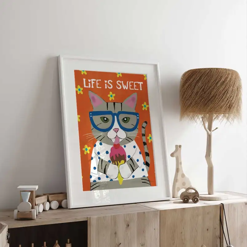 Tableau pop art La vie est douce - affiche pop art